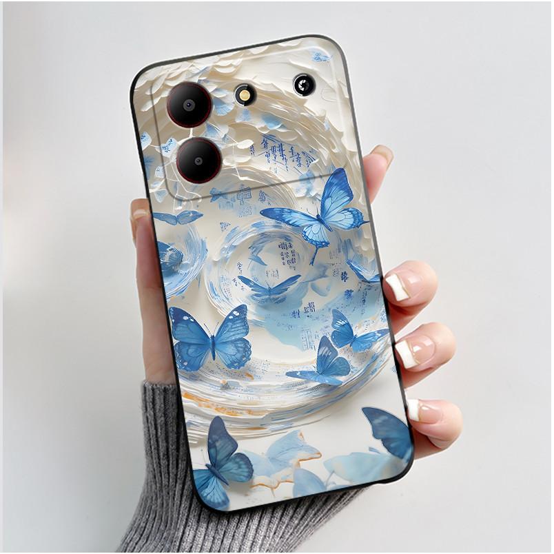 Милый мультяшный чехол для ZTE Blade A54 Fundas Capa Печатный корпус Защитная крышка Мягкий силикон Черный корпус Coque