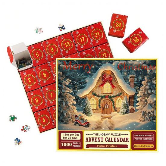 Christmas Jigsaw Puzzle Advent Puzzle 2025 24 Days Educational Puzzle