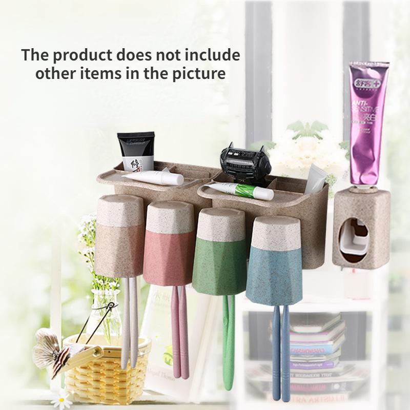 Автоматический выдавливатель зубной пасты из пшеничной соломы, стакан для мытья, набор для мытья зубных щеток, держатель для стакана для хранения зубных щеток