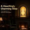 Halloween Ghost Mirror Decoration Glowing Mirror, USB Light Up Spooky Scary Ghosts, Hologram Greeting Door Sign Prank Decor for Haunted House