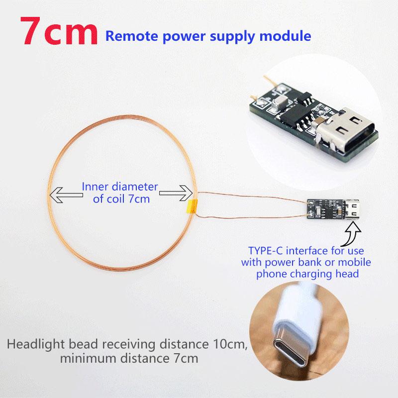 5 шт. Беспроводной передатчик питания DC 5V, катушка, USB-приемник, светодиодная лампа, индукционная лампа, игрушки, модели роботов, песочный стол
