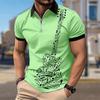 Мужская рубашка поло повседневная на молнии с коротким рукавом модная повседневная на молнии лето весна стандартный крой скрипка 3D принт рубашка