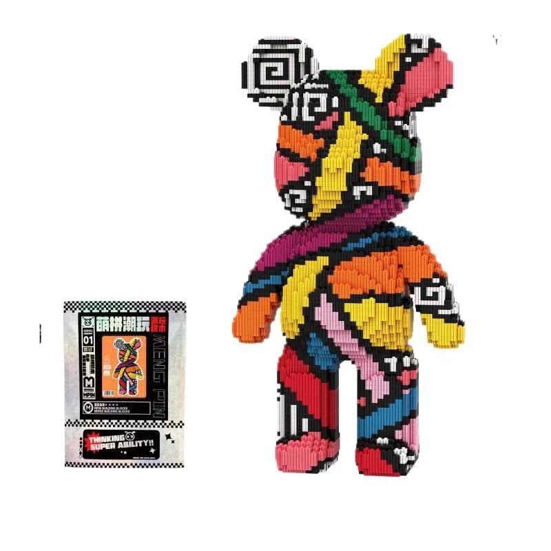 Горячая 3D Каваи Модель Медведя Микро Бриллиантовый Строительный Блок Со Светом Развивающие Кирпичики Игрушки Для Мальчиков Детей День Рождения Подарки