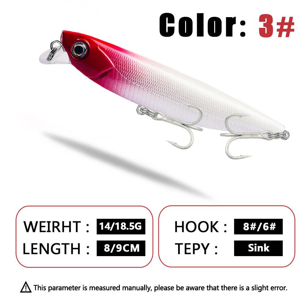 Новая биомиметическая приманка для рыбы Luya, погружная приманка для рыбы Мино, приманка для рыбалки на открытом воздухе, 8 см/9 см, специальный крючок для рыбы через рот