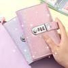 PU Leather 100 Envelope Challenge Binder With Password Lock Reusable Saving Money Notebook Waterproof Laser Cover