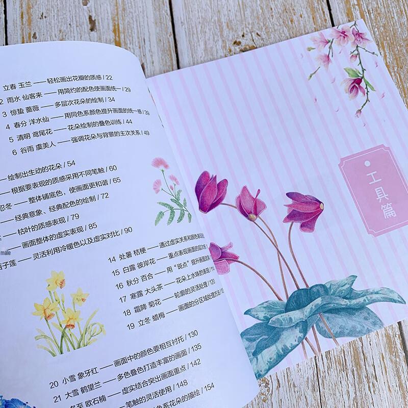 Huike Colored Pencil Art Book: 24 Solar Terms Flowers