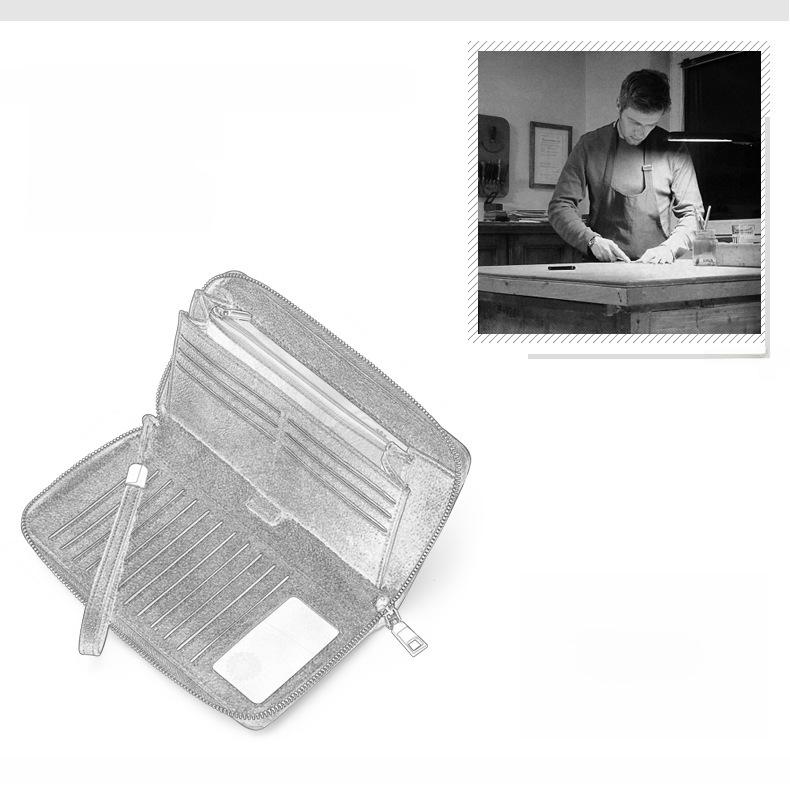 Женский кошелек из искусственной кожи с защитой от кражи RFID, большой вместимости, длинный и стильный, с несколькими отделениями для карт.