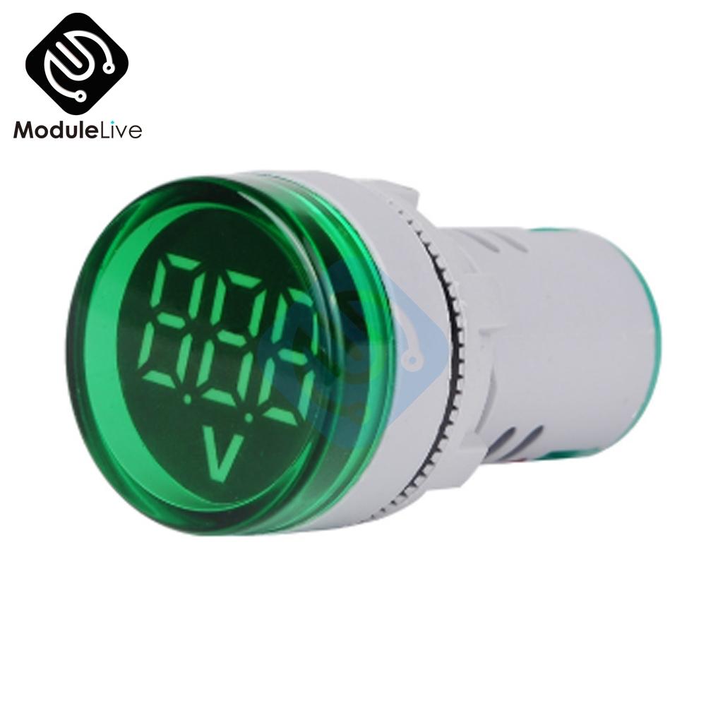 11MM Цифровой Дисплей Мини Вольтметр DC 11V 111V AC Круглый Квадратный Амперметр Ток Вольт Напряжение Метр Светодиодный Индикатор Сигнального Света