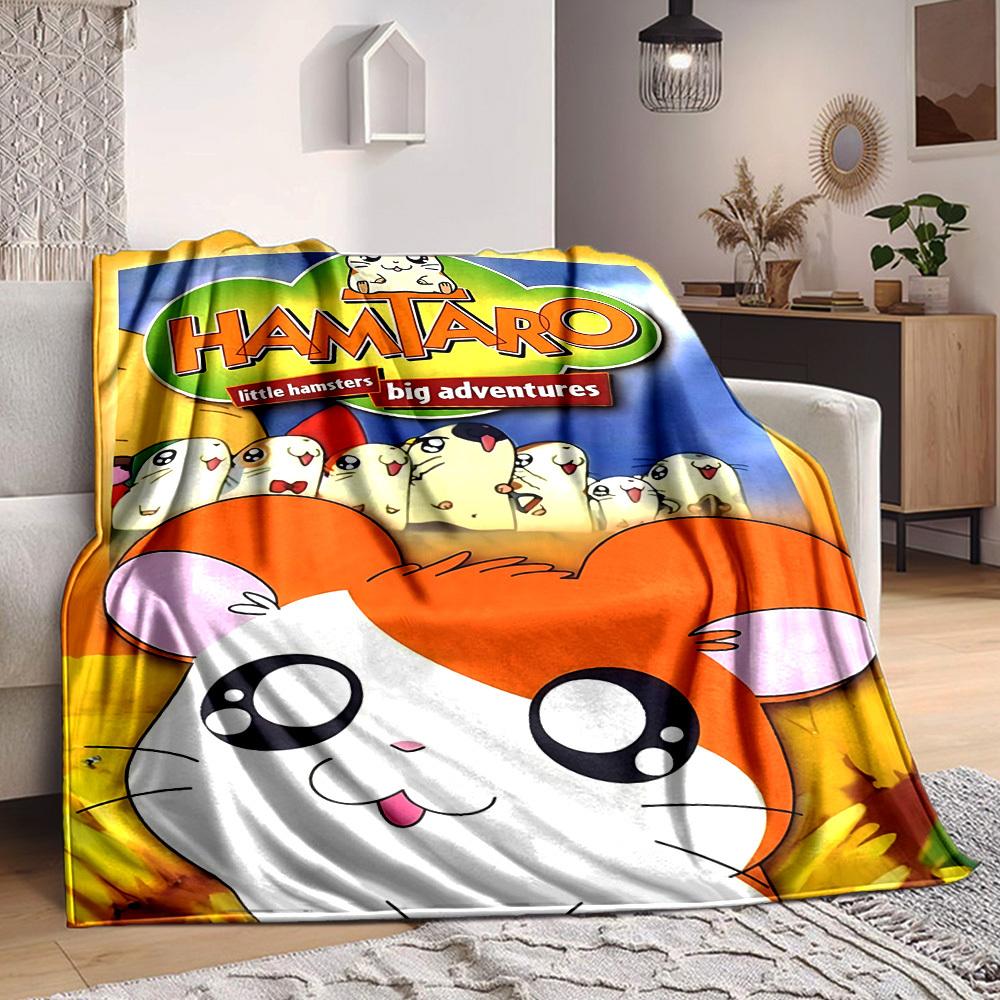 1pc Hamtaro Blanket Versatile for Couch, Office Bed