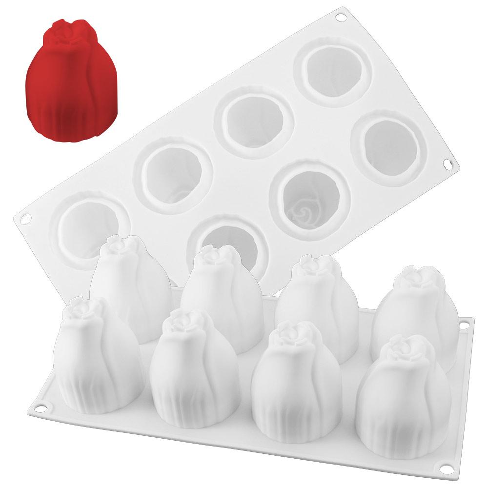 Flexible Silicone Cake Moulds 8 Cavity Chocolate Mold French Dessert Mold Dessert Making