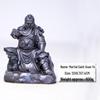 Chinese-Style Martial God Guan Yu Figure: Handmade Natural Rust Desktop Ornament for Living Room or Study