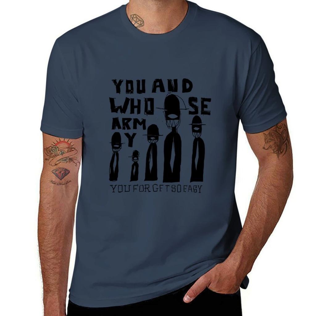 You And Whose Army Illustrated Lyrics Tshirt Casual Loose Daily Wear Tshirt