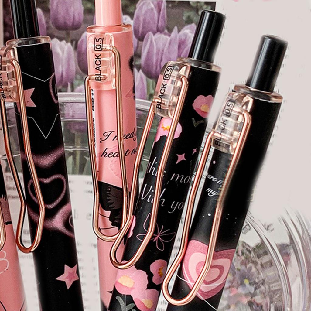 6 шт. выдвижная гелевая ручка с наконечником 0,5 мм, гелевая ручка-бабочка, быстросохнущая ручка для ведения дневника, плавный опыт письма