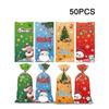 50/100pcs DIY Xmas Biscuit Bag Self Adhesive Sugar Cookies Bag New Christmas Candy Bag  Christmas