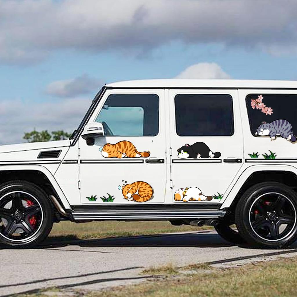 ZUKIDA Милый кот Наклейка на автомобиль Наклейка на шлем Электровелосипед DIY Украшение Окно Бампер Дверь