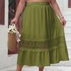 Plus Size Button High Waist Half-body Skirt Summer Loose Big Swing Skirt Temperament Elegant Skirt
