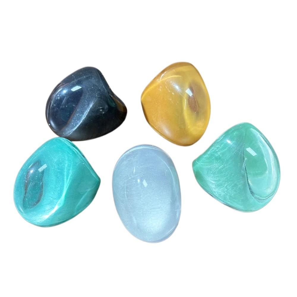 Non-adjustable Resin Ring Geometric Exaggerated Ring Oval Exaggerated Ring Girls Jewelry