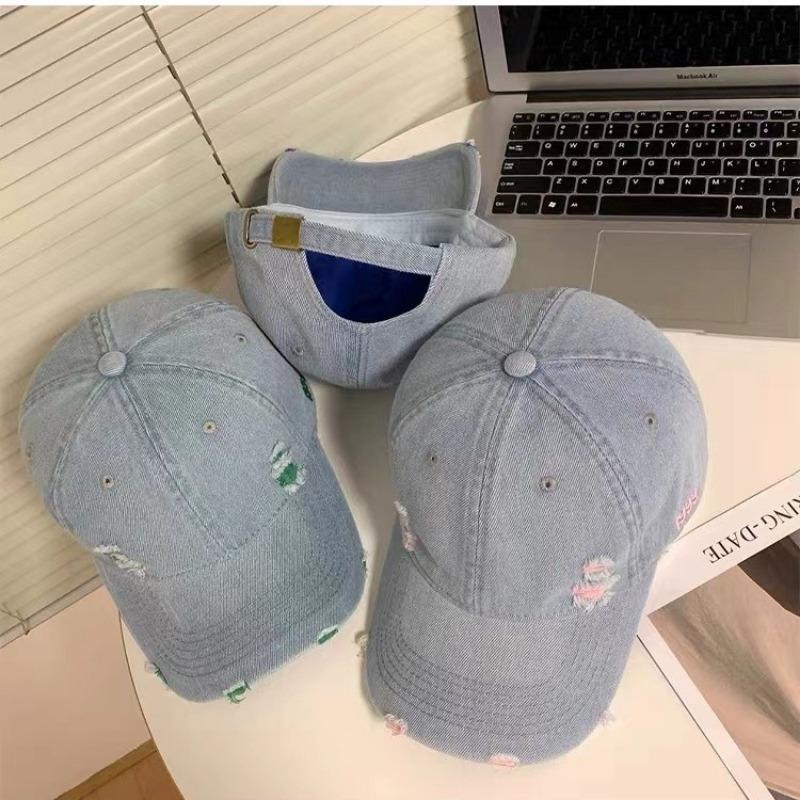 Ретро однотонная джинсовая бейсболка детская большой обхват головы делающая лицо маленьким хип-хоп дырка защита от солнца кепка мужская