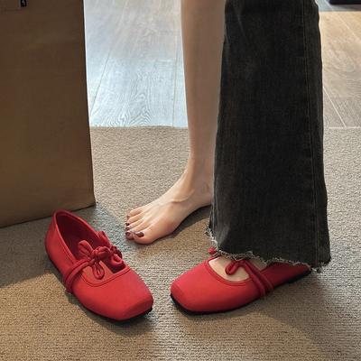 Туфли Мэри Джейн с квадратной головкой, женские, весна 2025, балетки, однопедальные, нежные вечерние туфли с юбкой, французские одинарные туфли
