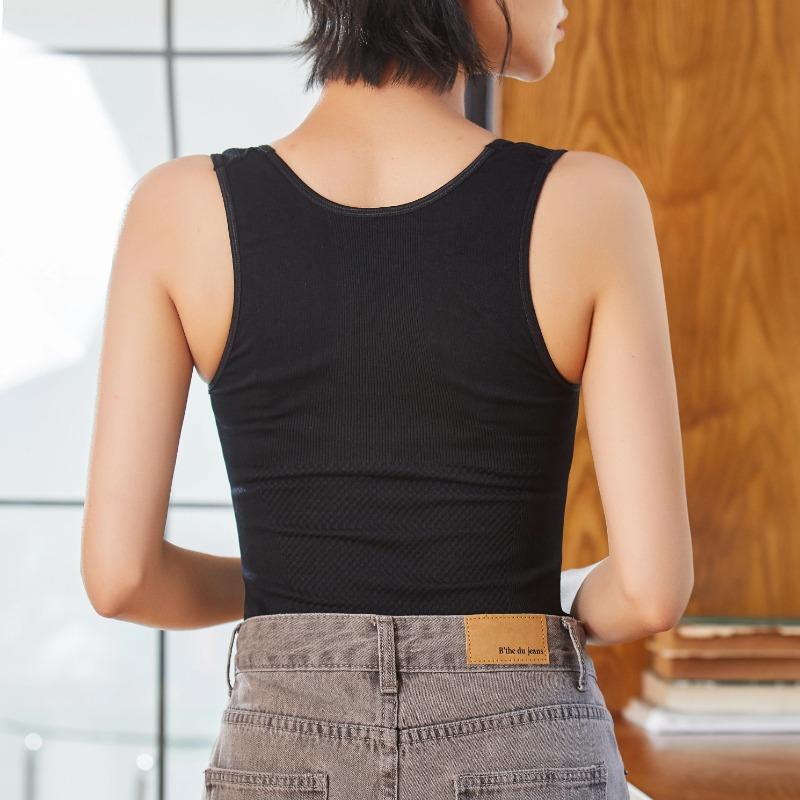 Женская утягивающая майка на бретелях, формирователь тела, корректирующая одежда, бесшовный жилет с контролем живота