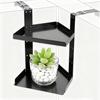 Cubicle Corner Shelf Organizer Stand with Hooks Adjustable Height 2-Layer Metal Shelf Office Corner Bookshelf