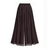 Summer Women Ladies Pleated Baggy Beach Culottes Casual Loose Chiffon Wide-leg Pants Skirt Trousers
