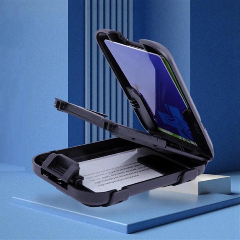 Diebstahlsichere Kartenhülle, minimalistisches Portemonnaie aus Aluminium, Clip-on-Etui für Bargeld, Kreditkarten und Visitenkarten, Schwarz