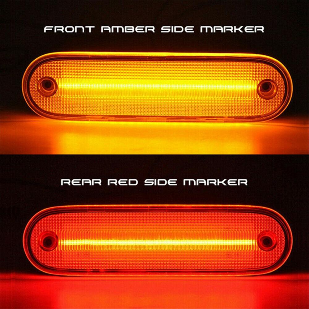 4x Smoked Lens LED Side Marker Light Amber+Red For Mazda MX-5 99-05/Miata 90-97