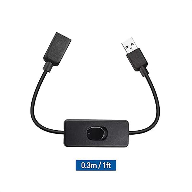 Cable Matters USB to USB on off Switch 1 ft PVC Extension Cable Supporting Data & Power