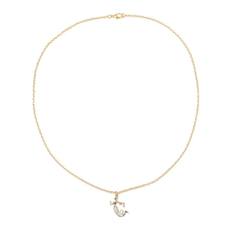 Модное и персонализированное женское колье-подвеска с инкрустацией цирконием, подвеска в виде животного, ожерелье-русалка