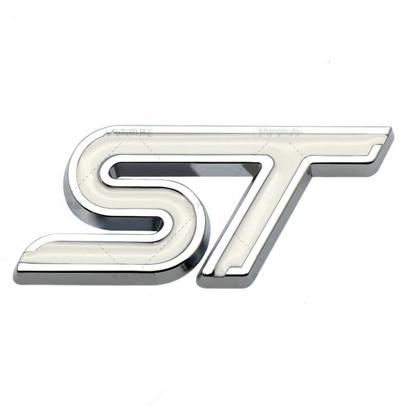 3D Car ST Rear Trunk Side Fender Emblem Badge Sticker For Ford ST Logo Focus Fiesta H6 Ecosport 2009-2015 Mondeo Focus2 Focus3 MK2