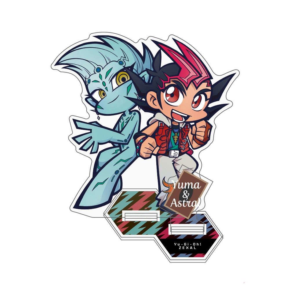 Подарки для фанатов аниме Yu-Gi-Oh!!Цукумо и Астральные Времена Юсаку Фудзики Двойная вставка Акриловая подставка Серия декора для рабочего стола Около 10 см