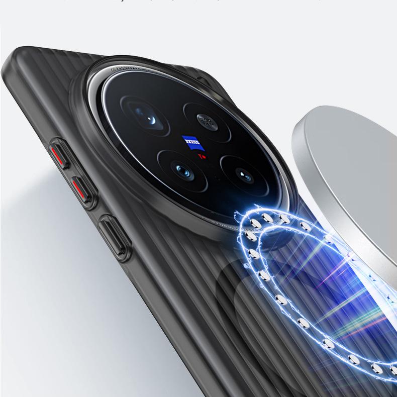 Применимо к чехлу для мобильного телефона VIVO X200Pro гофрированная решетка магнитное всасывание X100Ultra ледяной туман противоударный защитный чехол