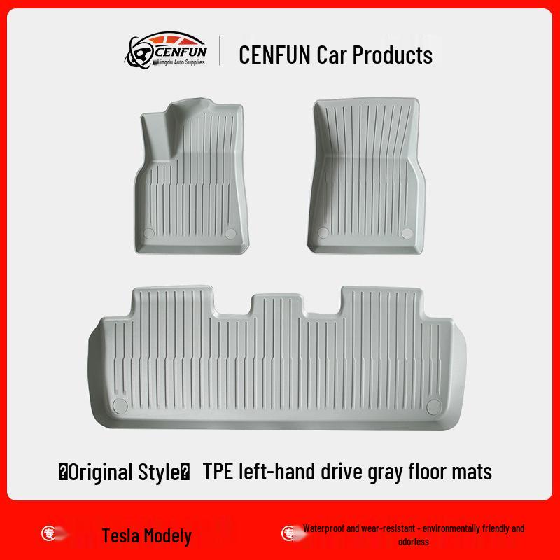 Tesla Model Y/3 Custom Double-Layer Gray Floor Mats Model 3 TPE Accessories