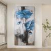Абстрактная картина с цветами на холсте, постеры, настенное искусство, синяя цветочная живопись, декор для гостиной, домашний декор
