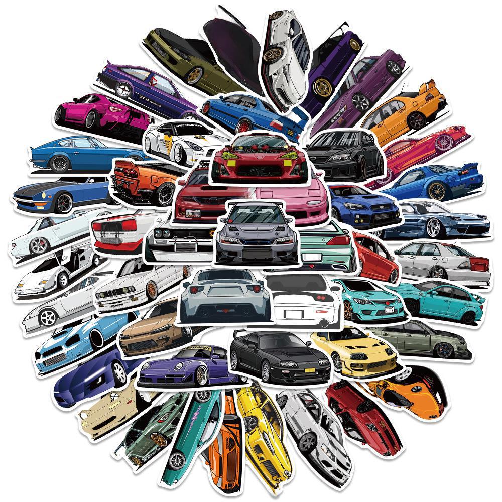 Наклейки JDM Car Graffiti - гонки, мотоциклы, багаж, водонепроницаемые наклейки