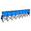Portable Folding Bench, 8 Seat Foldable Soccer Bench with Side Pockets and Carrying Bag, Lightweight Sideline Seating with Back Rest for Football,