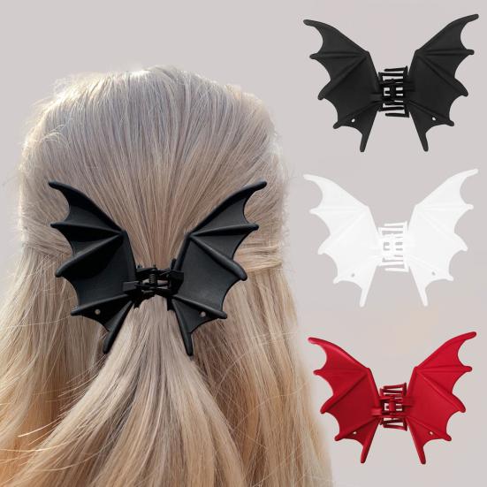1/2Pcs Gothic Style Bat Hair Claw Spooky Goth Bats Wings Hairpin Women Halloween Metal Hair Accessories