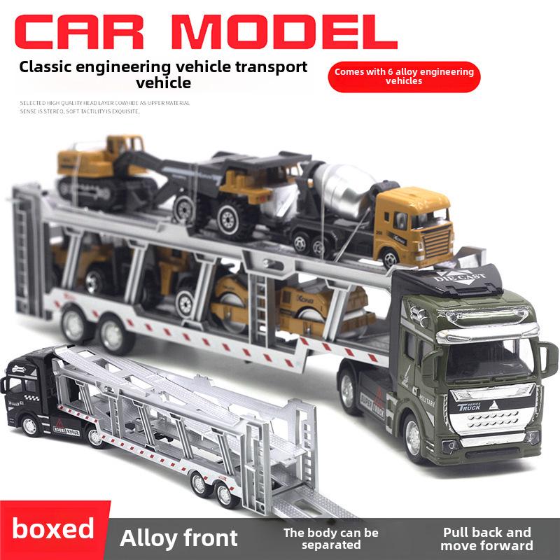 Трансграничный сплав большой инженерный транспортный грузовик тягач модель игрушка для мальчиков с английской упаковкой