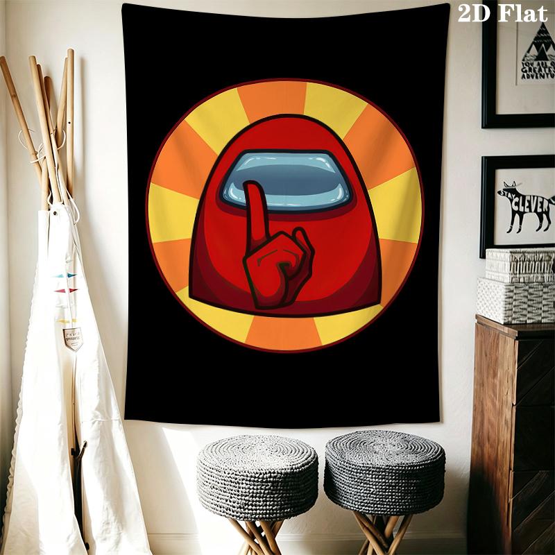 Among Us Wall Tapestry Aesthetic Wall Hanging Printed Fabric Blanket Decorative Tapestries for Bedroom Living Room Home Decor