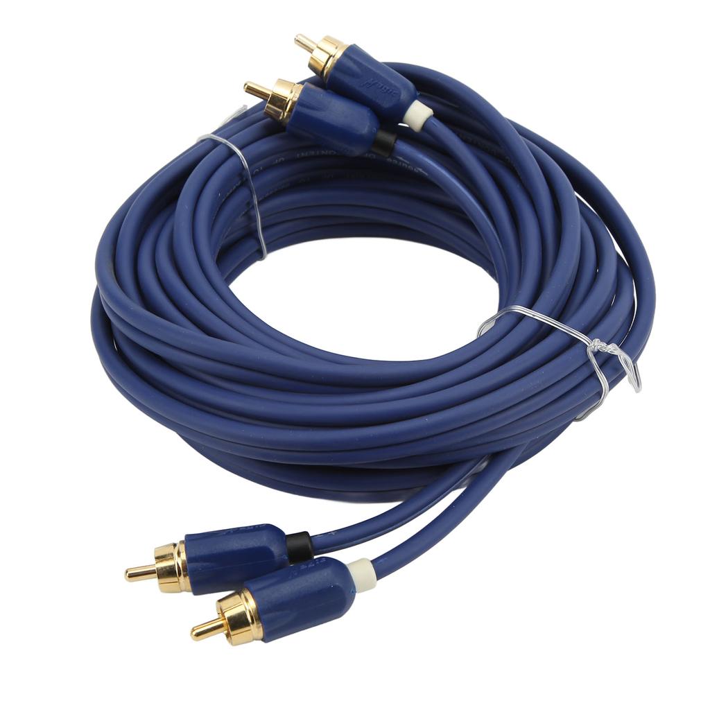 RCA Audio Cable 5 Meters Blue Elastic Pure Copper Durable Automotive Audio Cable Amplifier Tools