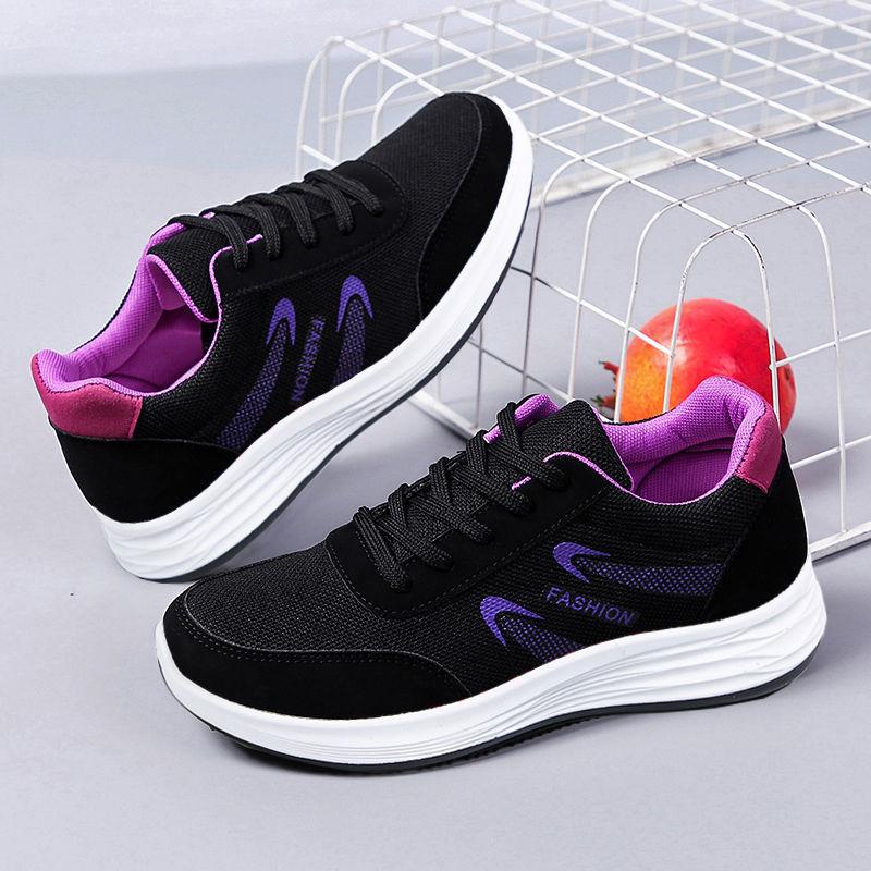 Модные кроссовки для бега Женская спортивная обувь Уличная обувь на шнуровке Кроссовки на платформе с воздушной сеткой Дышащие кроссовки для ходьбы Бег трусцой Тренажеры для спортзала