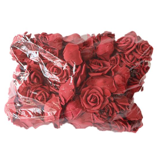 100 шт искусственный цветок красивый однотонный полиэтиленовая пена свадебная имитация пены роза для вечеринки