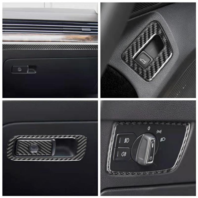 Carbon Fiber Car Inner Decoration Stickers For Volkswagen VW Magotan Arteon 2017- Center Console Cover Trim Car Accessories