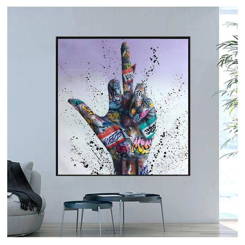 Художественные постеры и принты Хип-хоп Картина на холсте на стене Художественная картина для декора гостиной Жест Вдохновляющее граффити
