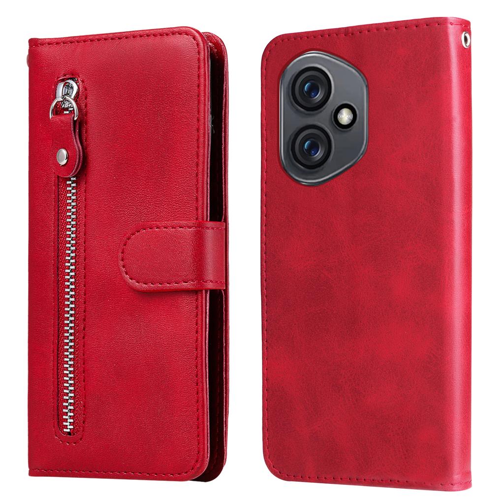 For Honor 400 PU Leather Cases with Zipper Pocket Wallet Phone Cover Stand