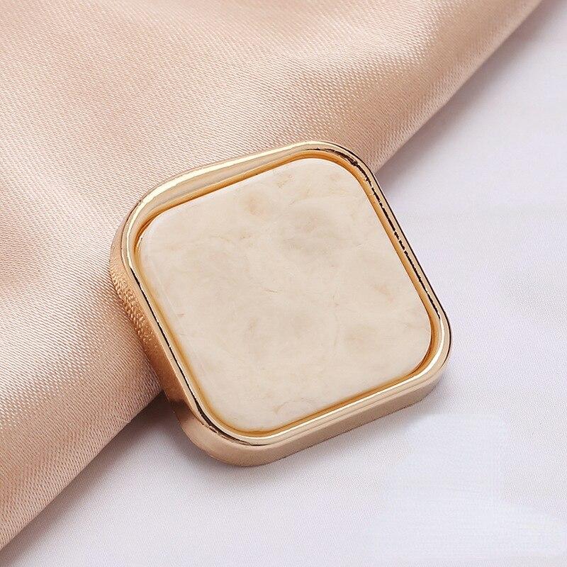 10pcs Pretty Plating Buttons Square Round Buttons Coat Windbreaker Sweater Accessories Various Styles DIY Sewing Supplies