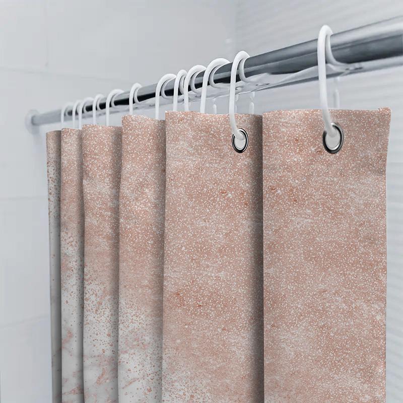 Роскошные душевые шторы с мраморным принтом: Коврик для ванной из розового золота в форме капли воды для декора ванной комнаты, идеальная идея для подарка для дома (Белый розовый)