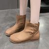 Модные женские ботинки, короткие ботинки с плоской подошвой, осенние, новые, мягкая подошва, ретро, индивидуальность, простые, удобные, противоскользящие, трендовые, модные ботинки