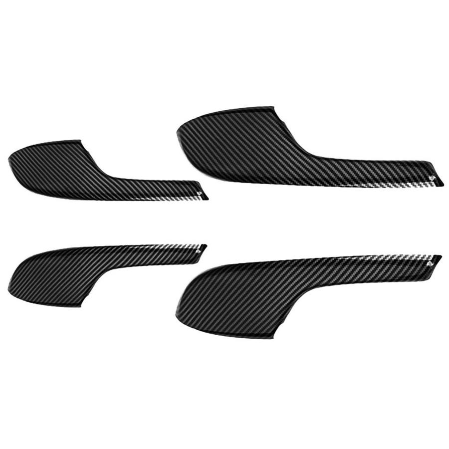 4x Carbon Fiber Look Interior Door Armrest Panel Trims For Honda Civic 2016-2020